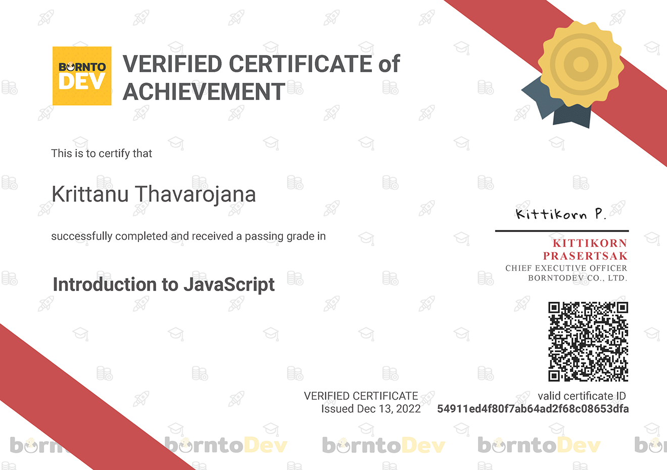 BorntoDev Online Certificate